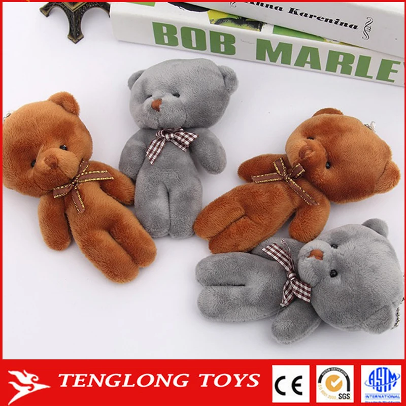 12cm cute soft miniature stuffed plush mini teddy bear for keychain