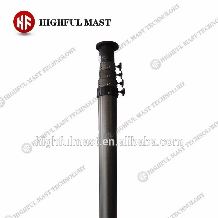 winch telescopic mast, galvanized steel mast pole
