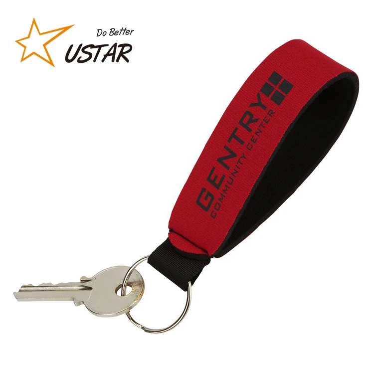 Fashion Custom Logo Neoprene Floating Key Chain Holder Cheap Key Ring Holder/ No Minimum Floating Keychain