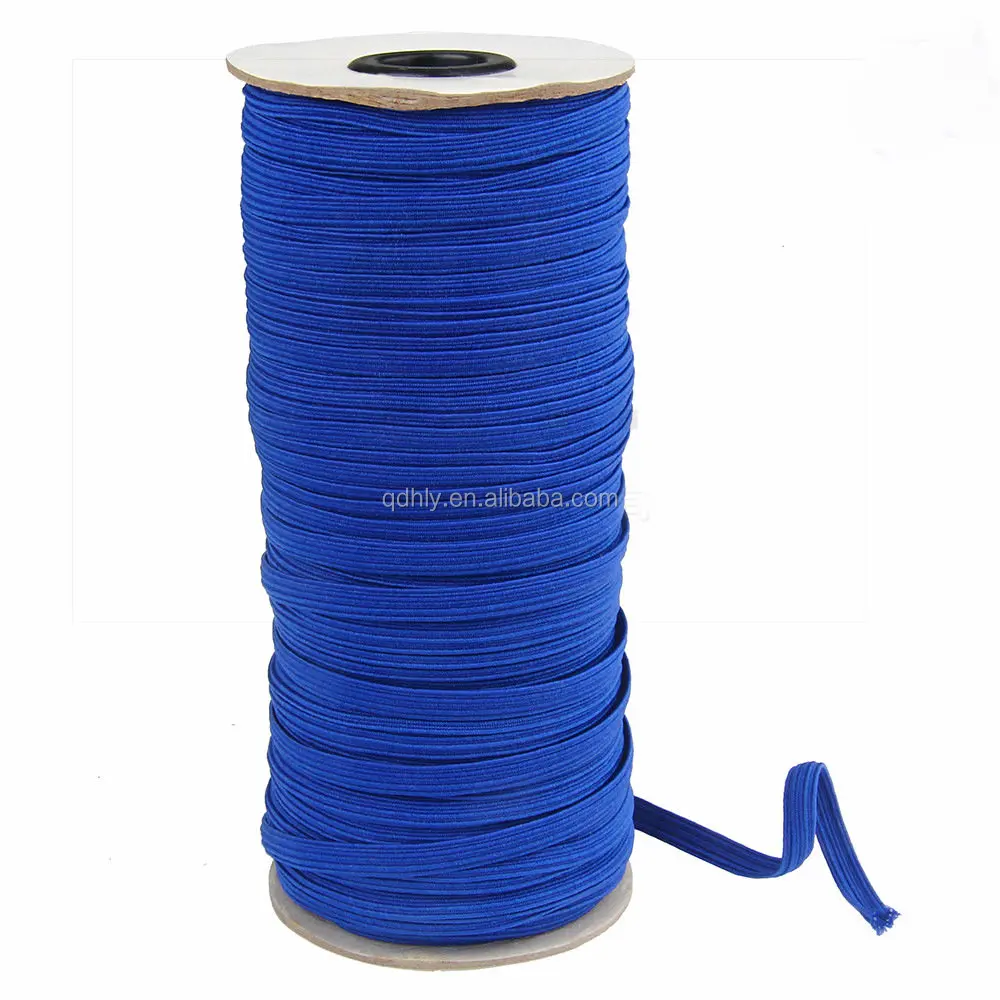 Factory Spot supply 6mm braided elastic stretch strap cord roll for sewing