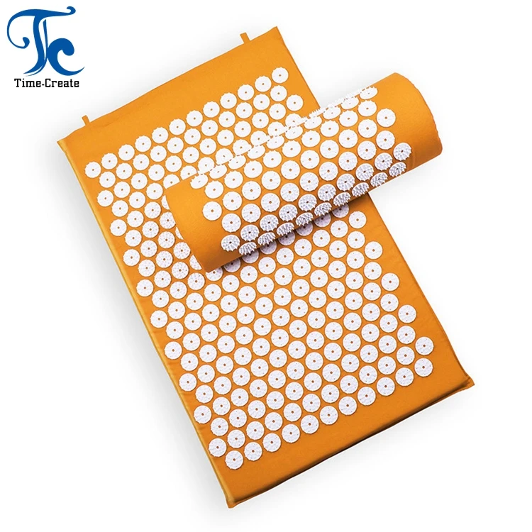 Custom print shakti yantra massage cotton Acupressure Mat and pillow set with bag