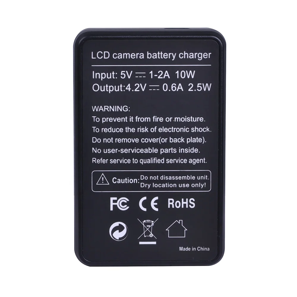 CGA-S005 CGAS005 S005E BCC12 DB-60 DB-65 BP-DC4 NP-70 D-Li106 LCD USB Single Charger for Panasonic Lumix DMC-FX180 LX1
