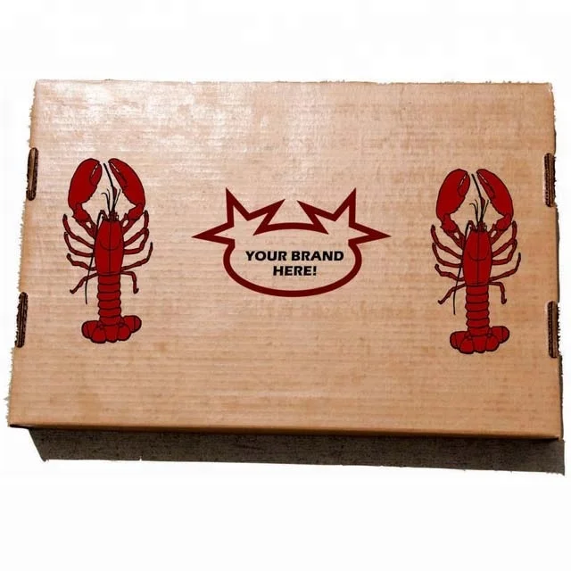 Custom size strong waterproof shrimp packaging waxed frozen food carton box
