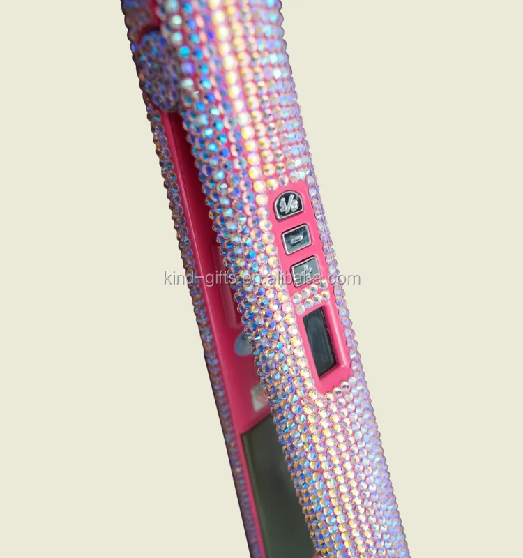 Crystal Pink Princess Cute Series Sparkle Diamond Bands High Tech Professional Hair Straightener