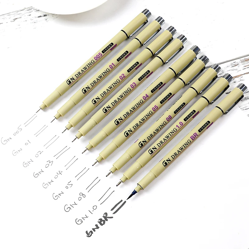 9 Size Needle Tip Pen Micron Fine Line Pen For Design Drawing