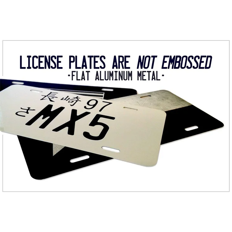 
Wholesale black metal tin custom japan illuminated license plate 