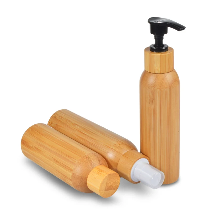 Бамбуковая косметическая упаковка, тонер-лосьоны, сыворотка 50 мл, 100 мл, 120 мл, 150 мл, матовый стеклянный флакон с бамбуковой крышкой