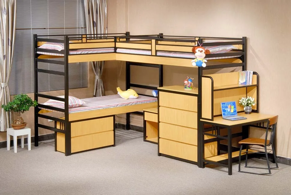 Wholesale New Design Metal Frame Ladder Double Children Bunk Kids Bed Bunk With Slide