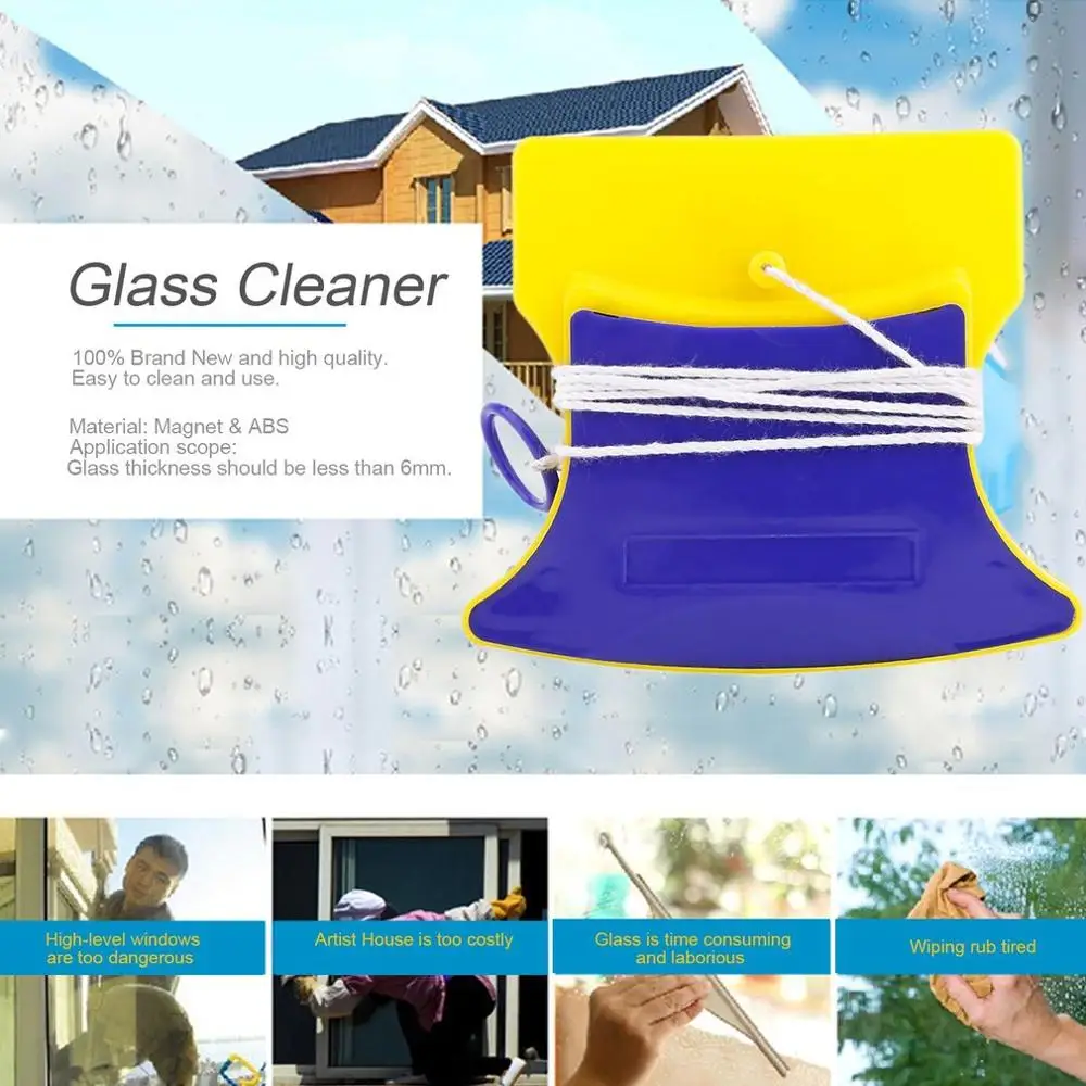 Double Side Magnetic Window Glass Wiper Cleaner Magnetic Cleaning Brush Pad Scraper magnetic glass cleaner