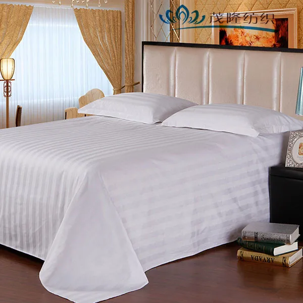 
3cm/2cm/1cm stripe 300Tc 100 cotton used hotel bed sheet 