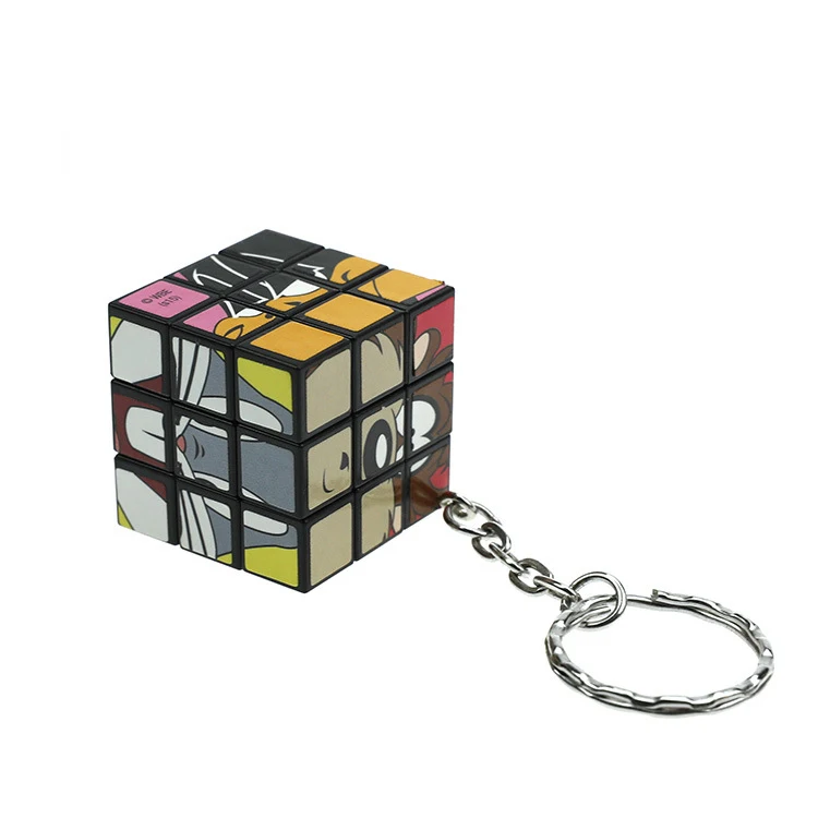 Mini Keyring Cube Puzzle New design toys keyring 3.3cm mini magic cubes with customized logo