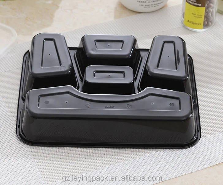 Manufacturer plastic disposable BPA FREE food packaging container / box / tray with dividers