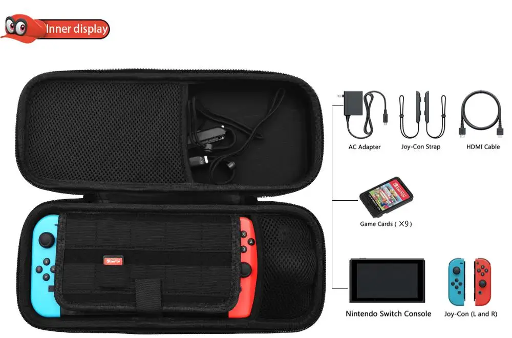 For Nintendo Switch EVA Carrying Case Cover Hard Shell Portable Travel Bag