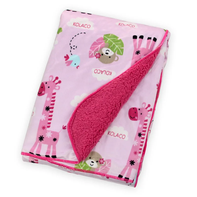 
2018 Soft Cotton Double-deck Floral Printed Kids Home Moving Baby Swaddle Blanket 