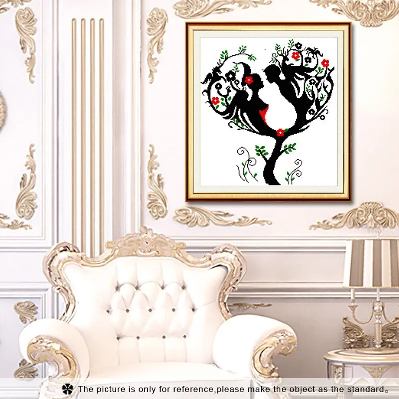 Набор для вышивки крестиком NKF с изображением влюбленных деревьев