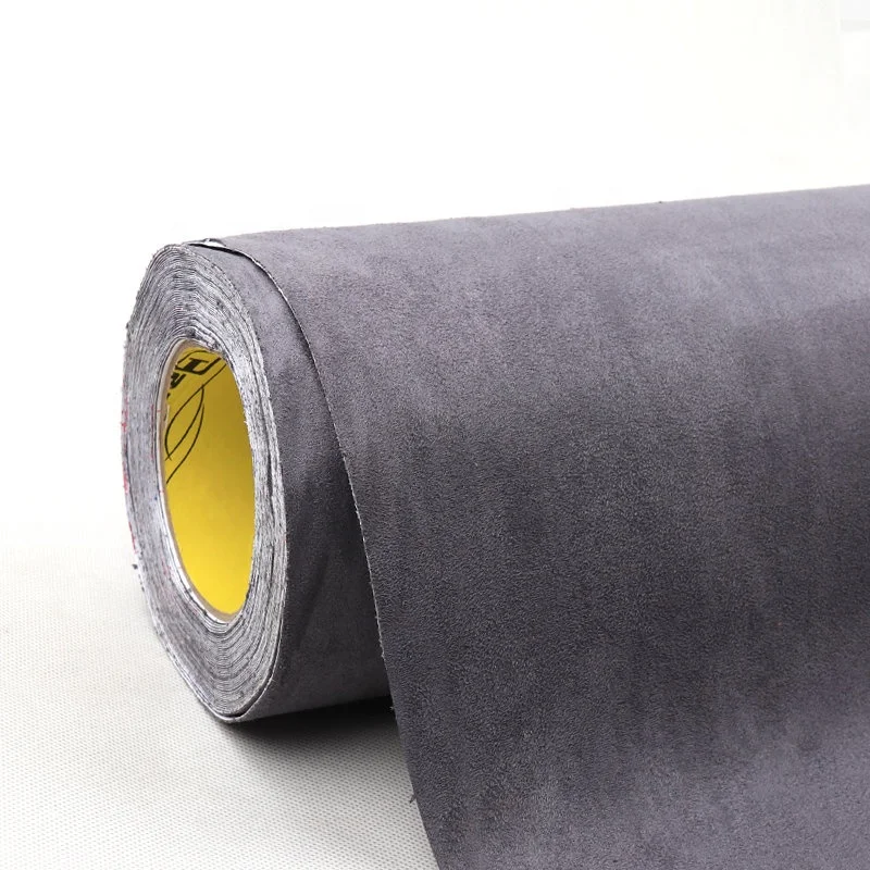 Carbins Alcantara Fabric Big Pile Car Stickers Grey Color Roll Luxury Car Interior Styling Fabric Vinyl Wrap Alcantara Wrap