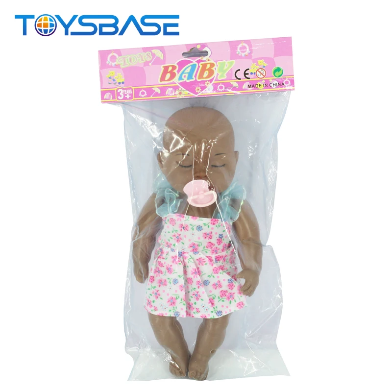 Wholesale Black Dolls - 12 Inch Fashion Real Plastic Silicone Baby Black Doll