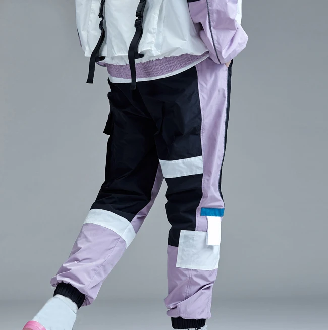 New arrival patchwork men casual street wear lightweight outdoor running trousers track cargo pants sweatpants