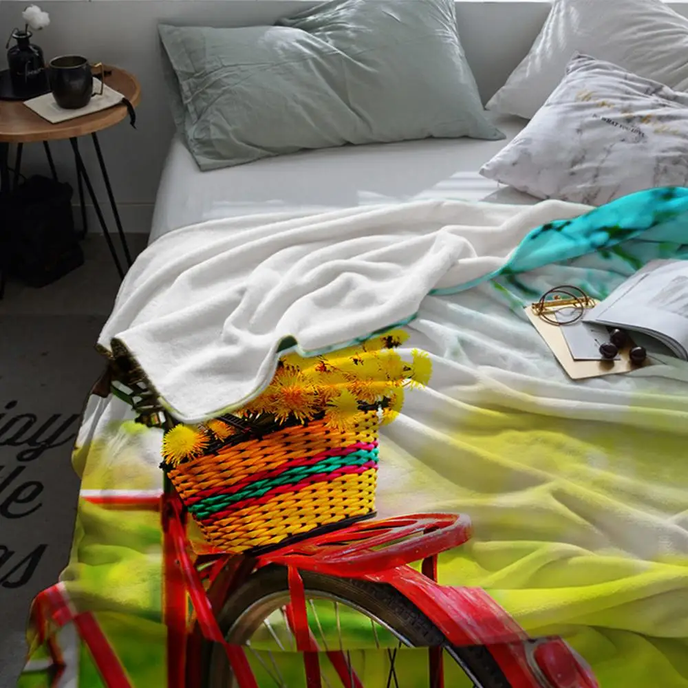 
Bicycle Pattern 3D Custom Swaddle Baby Blanket Kids Travel Blanket 