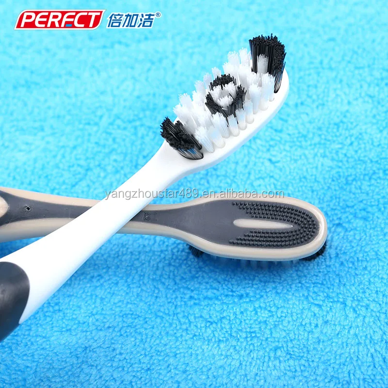 Yangzhou Tooth Brush Manufacturer OEM Toothbrush Adult Anchorless Gold Toothbrush Medium Nylon 612 PP+TPR