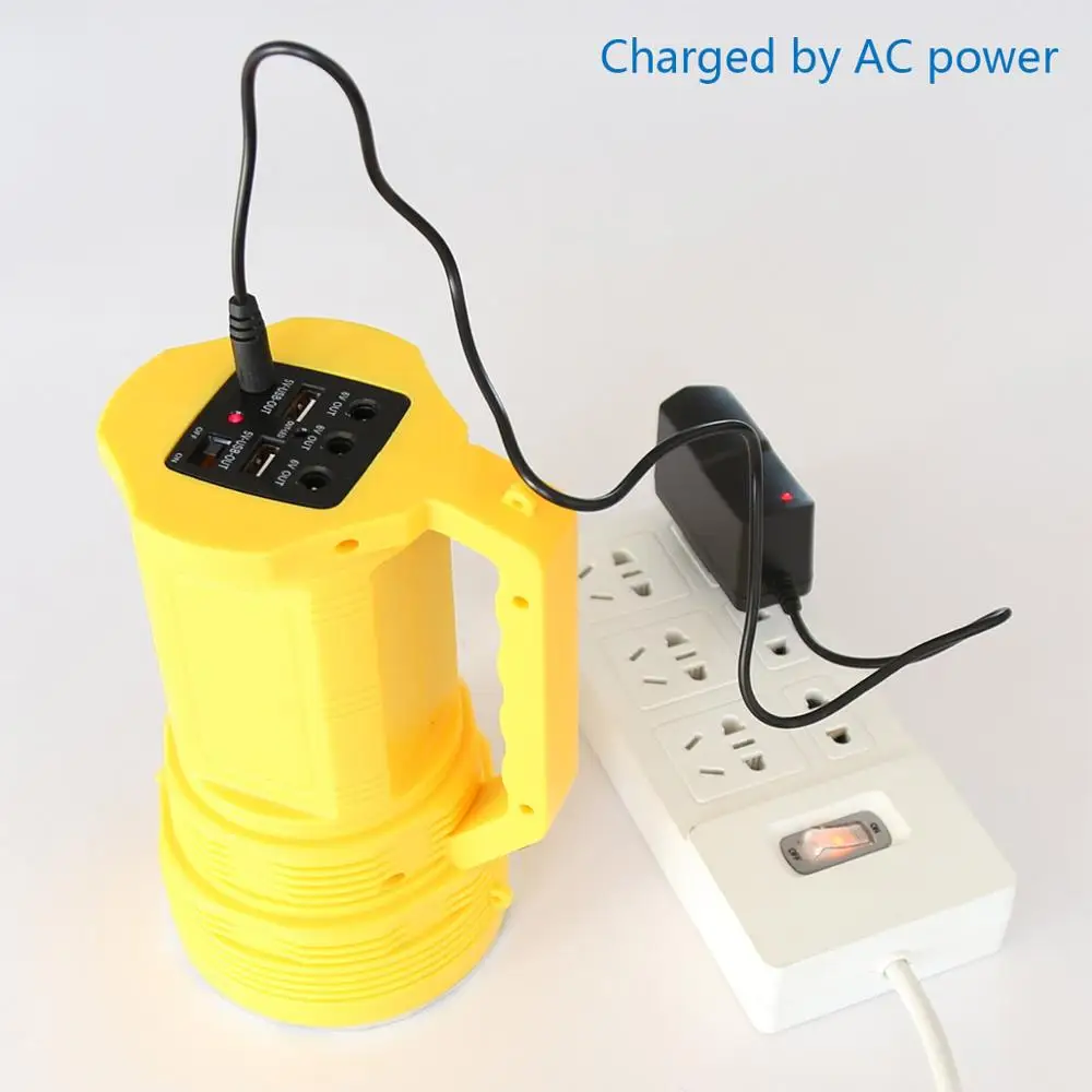 High Focus Ultra Bright Mobile Charging Rechargeable Search Solar LED Flashlight