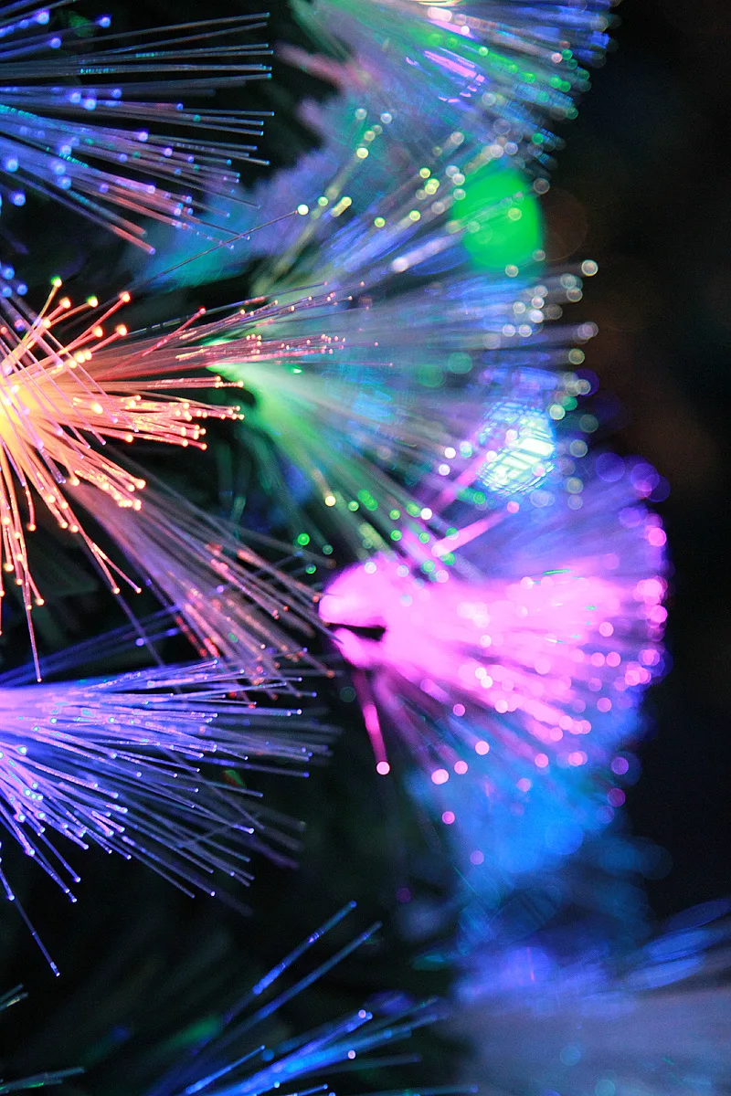 PVC Handmade Snow Leaves LED Colorful Lights Artificial DIY Christmas tree