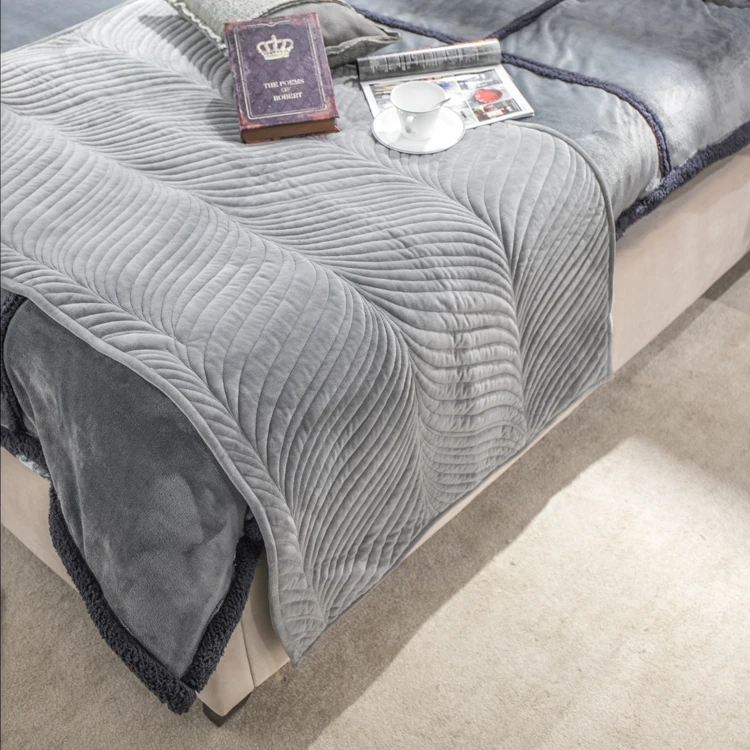 Solid Grey king Size Lightweight Washed Quilt Set Coverlet Bed Comforter Bedding Bed Sheets Sets