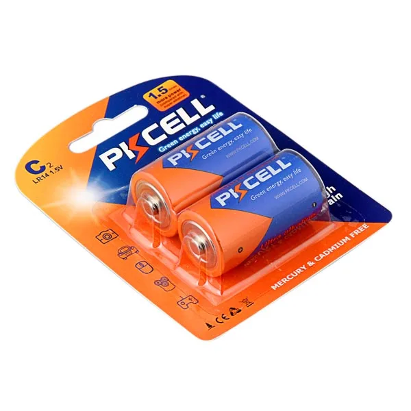 Shenzhen factory PKCELL brand c lr14 am2 1.5v C size  alkaline dry cell battery