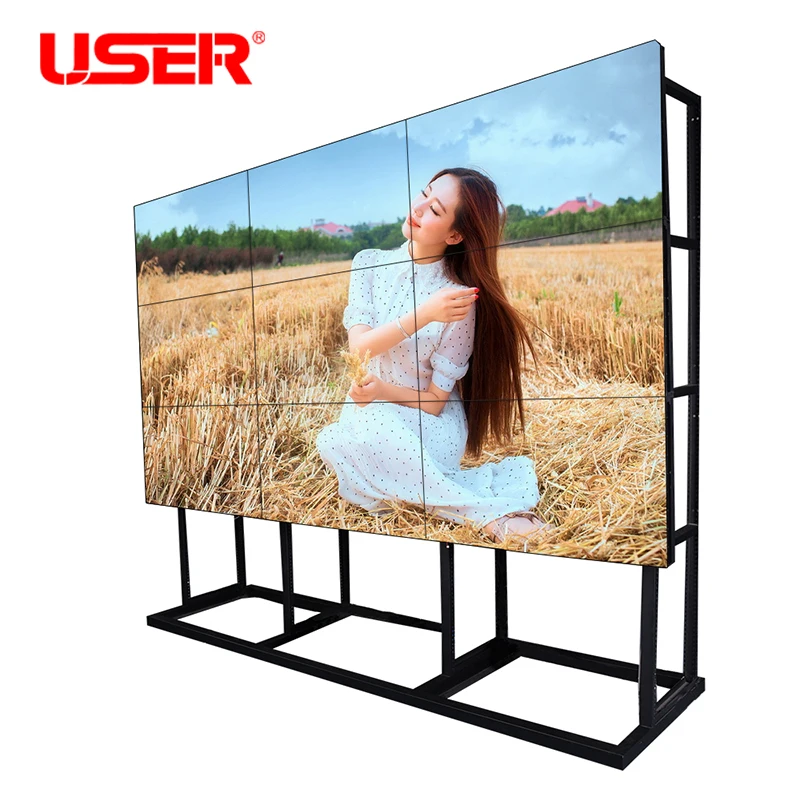 3x3 Full video wall 46 inch seamless seamless wall mounted LCD Display best digital signage screen for advertising