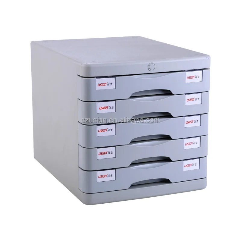 US-22A Plastic office filing cabinet with 5 drawers