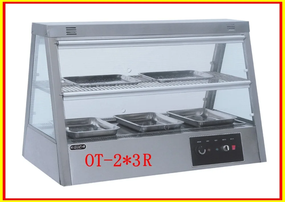 Kitchen Equipment For Restaurant With Best Price Buffet Stainless Steel Food Warmer Glass Showcase(OT-6P)