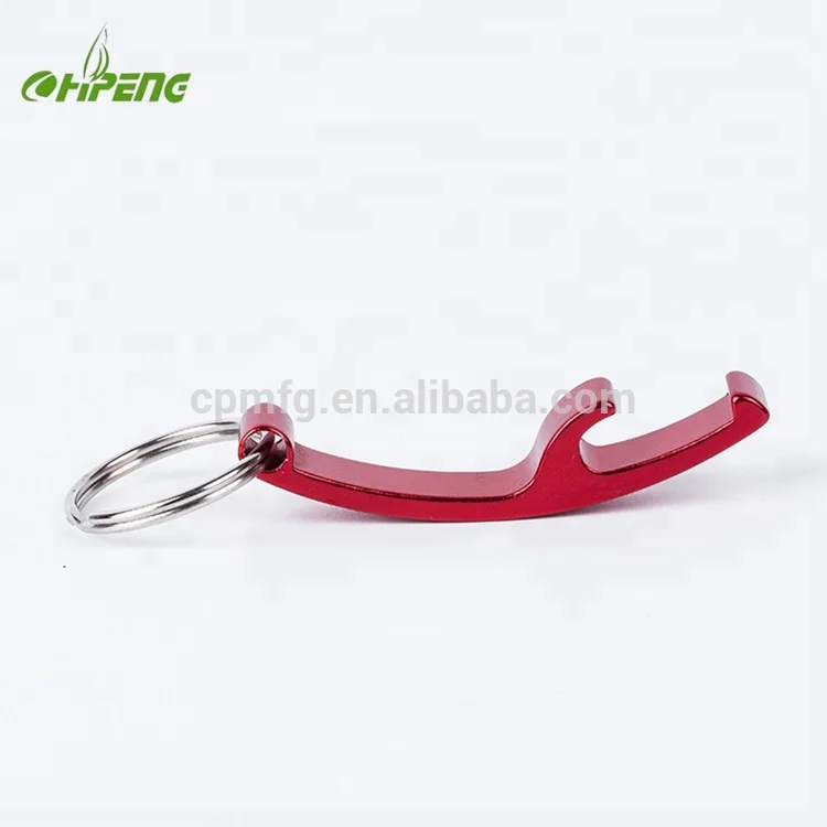 Bottle Opener Keychain Promotional Aluminium Alloy Bottle Opener Key Ring Aluminum Arc Design Accepted Pantone Color 2 PCS 8.5g