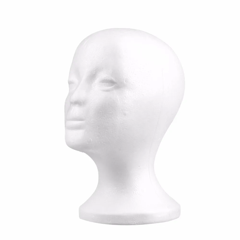 YIPAI Female Styrofoam Mannequin Manikin Head Model Foam Wig Hair