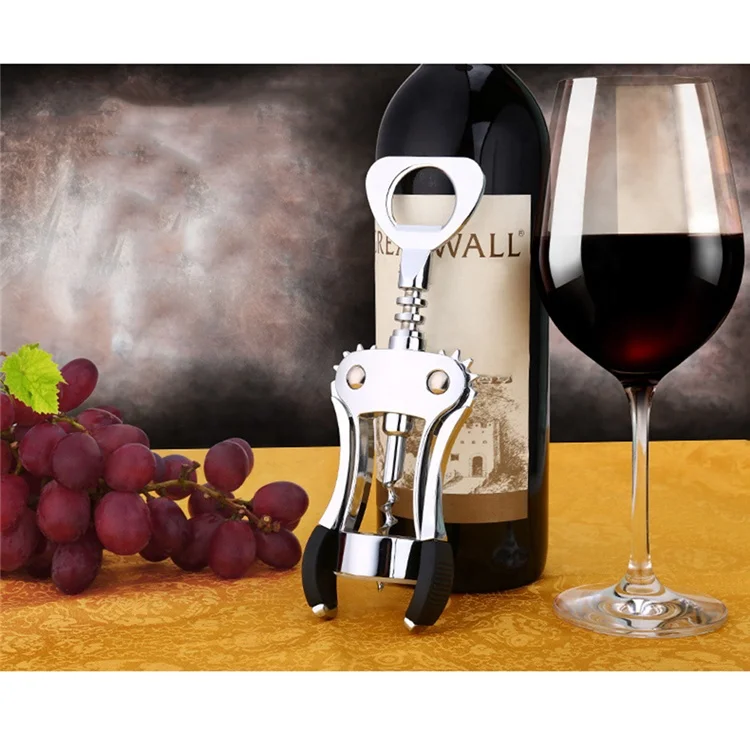 Portable Stainless Steel Red Wine Opener Wing Type Waiter Wine Corkscrew Handle