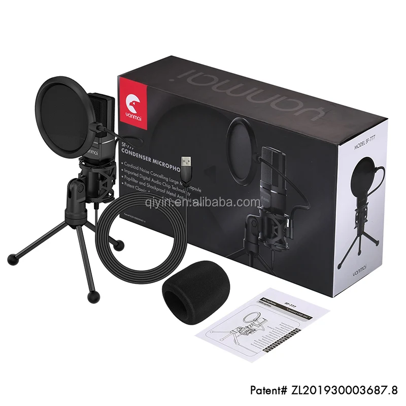 Hot selling podcasting streaming wired youtube usb microphone set SF-777