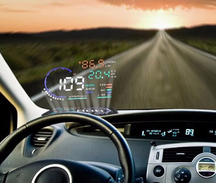 2016 New 5.5' Car Auto HUD Head Up Display LCD Digital Projector Vehicle OBD II Interface HUD Display Overspeed Alarm System