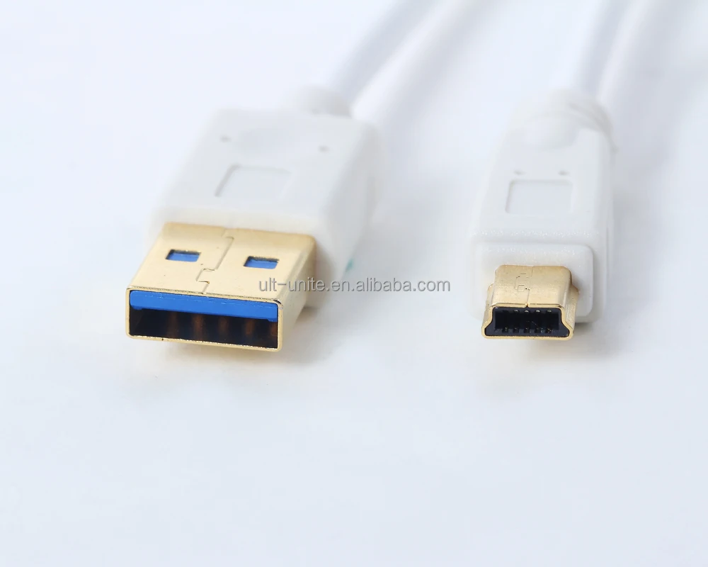 USB3.0 Мужчина К MiniB-10P Мужской Кабель, Белый, Подключите оболочка позолоченные, OD = 4.2 мм, L = 1.5 м