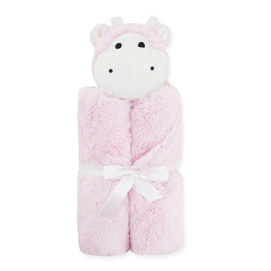 Best Quality Newborn Blanket Baby Products Soft Warm Coral Fleece Plush Animal Toy Baby Swaddle Blanket