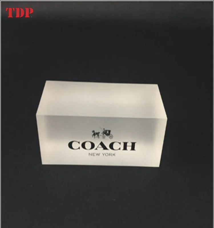 Manufacturer Hot Sale Custom Clear Solid Frosted acrylic glass block with Print Engraved Logo