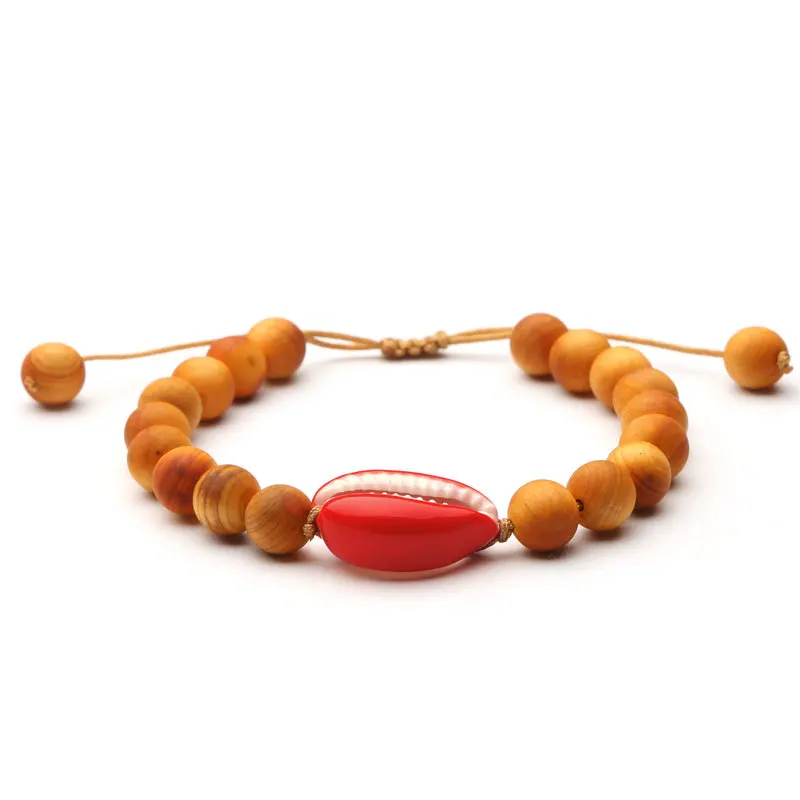 Bohemian jewellery wood beads bracelet adjustable shell bracelet