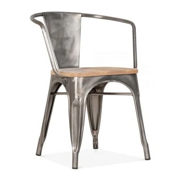 Кресло Tolixs с деревянным сиденьем, металлическое кресло Tolixs, деревянное сиденье, копия Ксавье, Пауль, толикс, кресло, деревянное сиденье