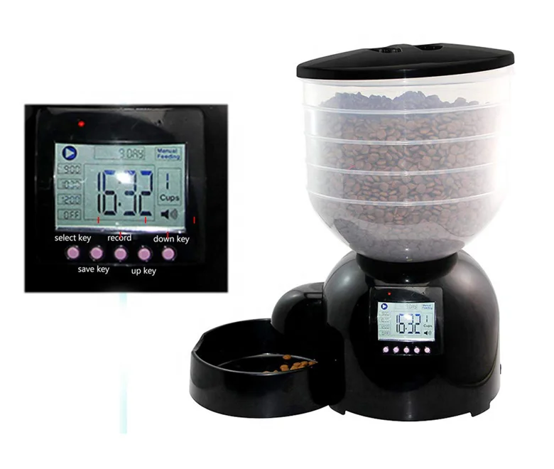 Can record for 10 seconds, play for 10 seconds large Automatic Dog Feeder With Pet Feeder and 4Days Auto Pet Feeder