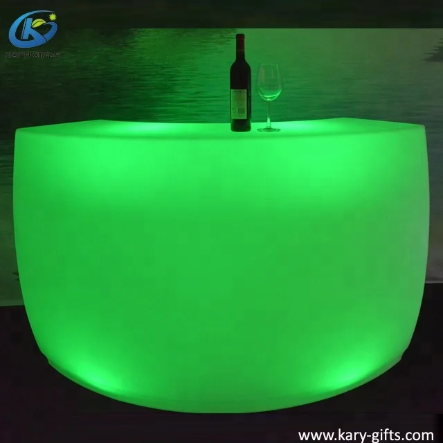 Remote control glowing led plastic portable bar table furniture led bar counter