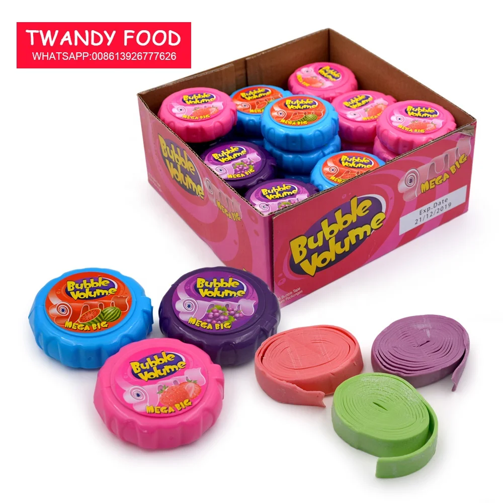 
56g mega long tape healthy chewing gum Candy in box packaging 
