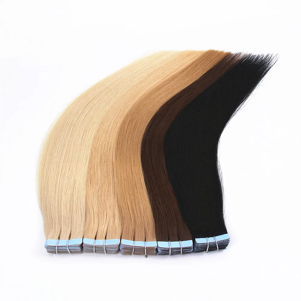 
Blonde Russian Single Donor Virgin Hair Tape In Hair Extensions 