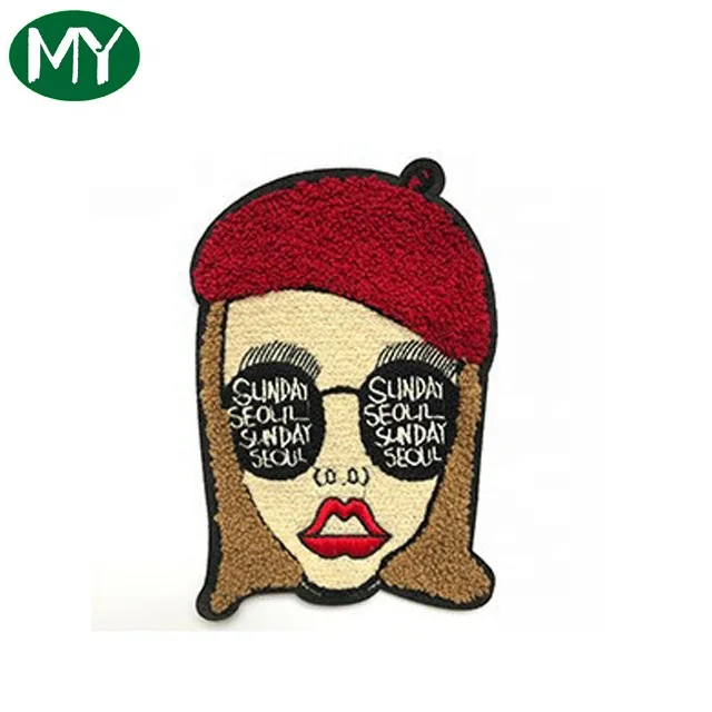 Factory price sport girl Sequins iron-on embroidery patches