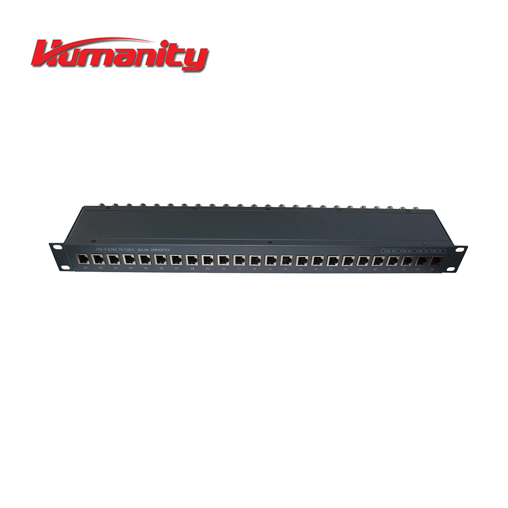 
1U 19' 24 ports RJ45 to BNC Balun Panel 