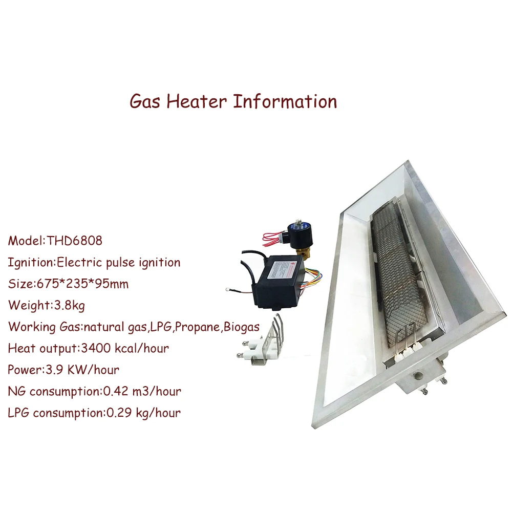 CE hanging high efficiency flameless automatic infrared gas heater birds brooder