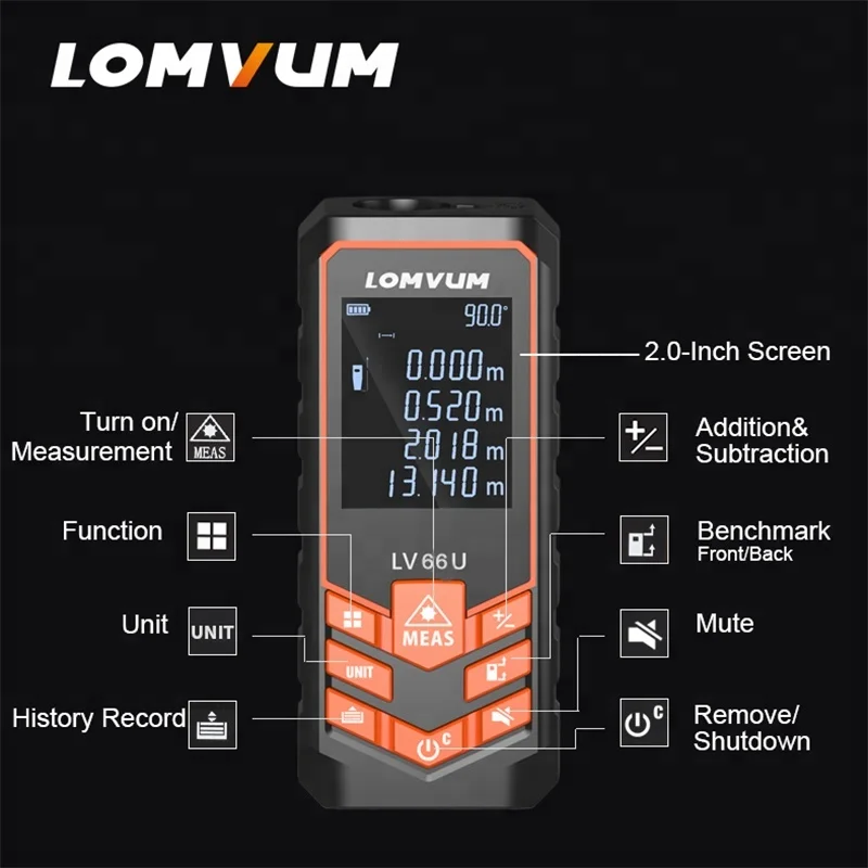 
LOMVUM LV66U Electric Level Laser Rangefinder Digital Distance Meters 
