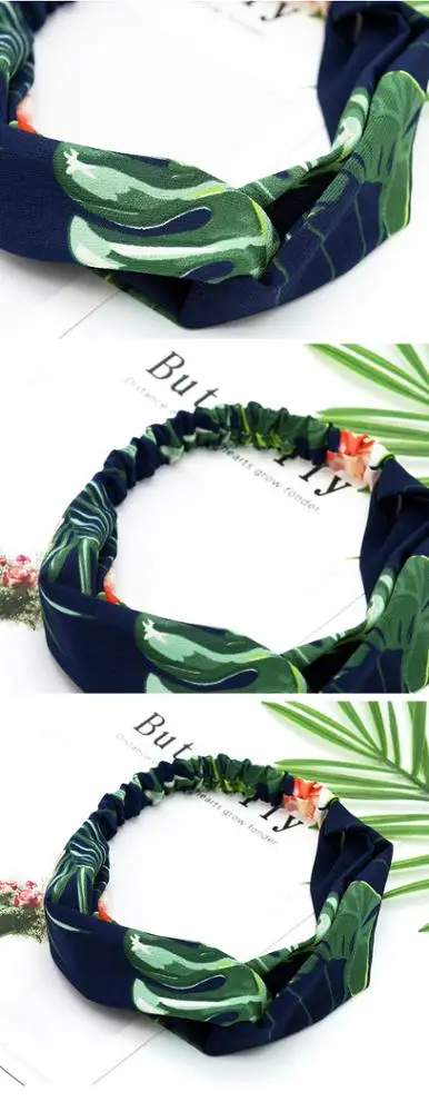 New Arrived Flamingo Printed Elastic Headband Girls Chiffon Fabric Hairband Knotted Head Band wrap 50pcs/lot 3 Colors